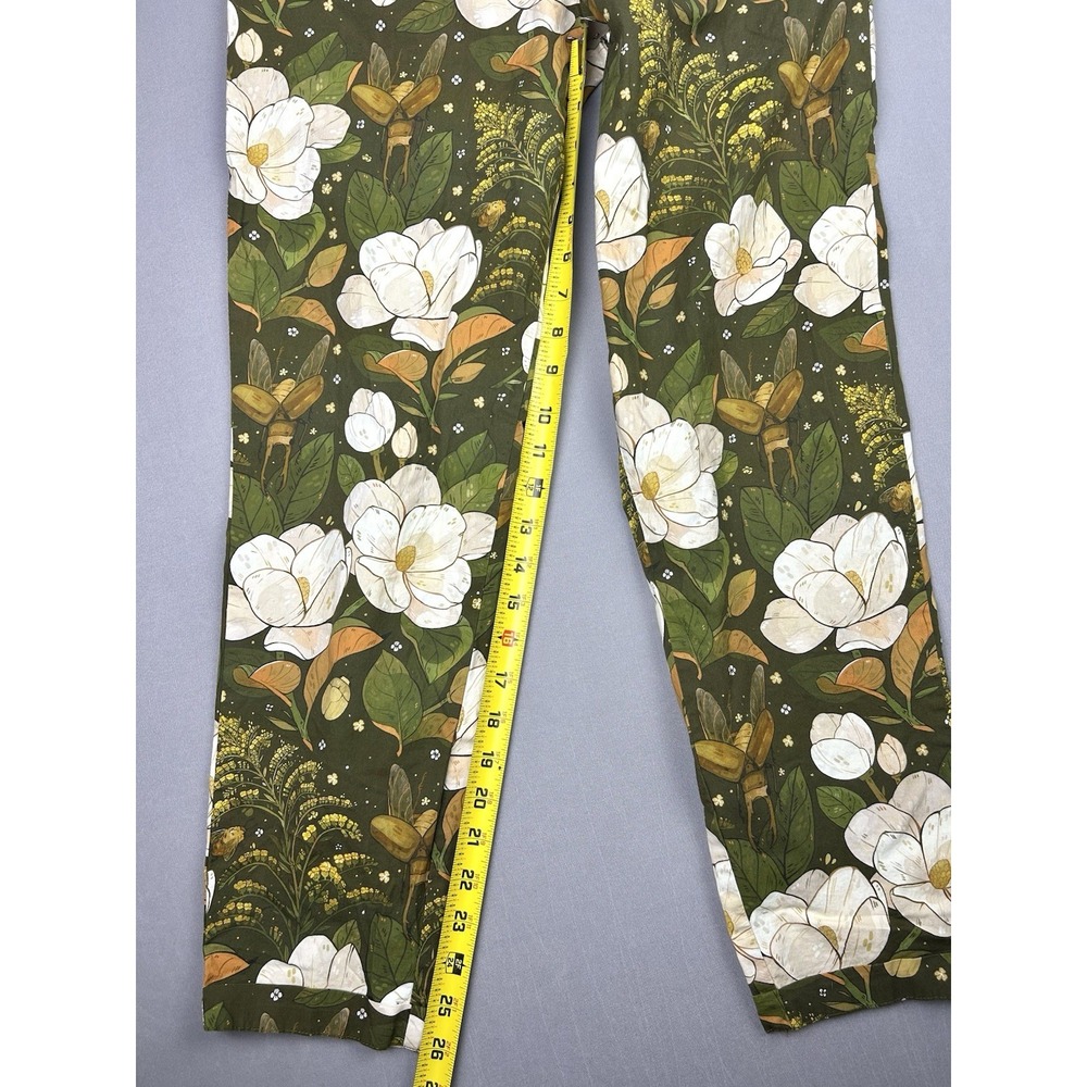 Morning Witch Women's S Magnolia Goldenrod Trousers Floral Whimsygoth Pants - Picture 8 of 10